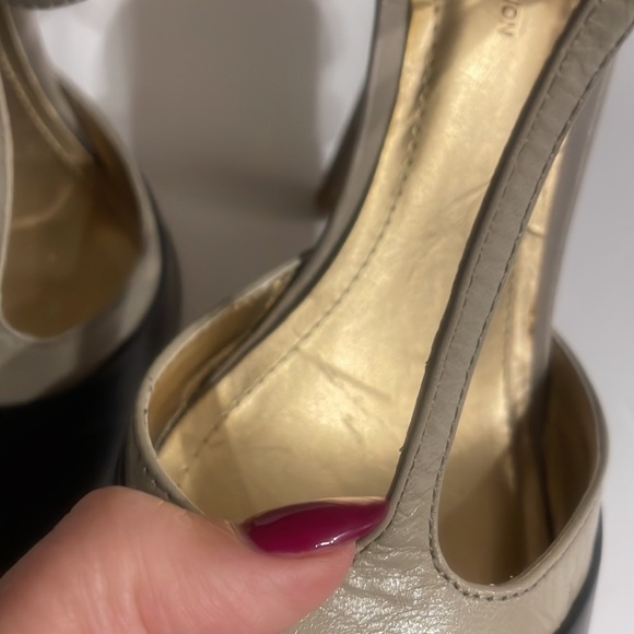 BCBGeneration leather T strap sling back two tone heels pointed toe size 7 - Picture 6 of 16